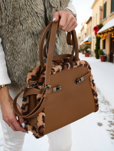 Majhna ženska torbica iz eko usnja s panterjevim vzorcem Panthory