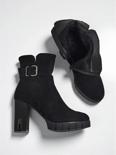 Ženski gležnarji iz eko semiša s peto Liravie