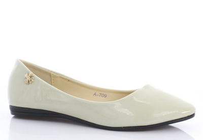 Béžové lakované balerínky Meganno - topánky