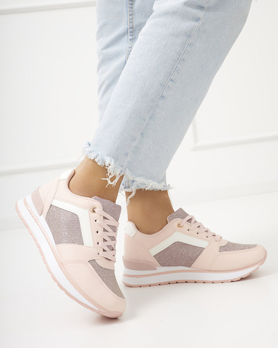 Ružové dámske športové tenisky s trblietkami Berilan - Obuv