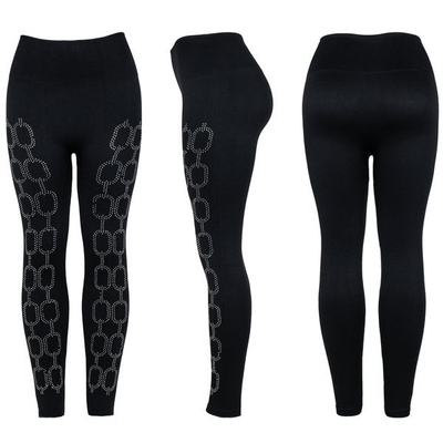 Černé legíny s ozdobami - Kalhoty 1