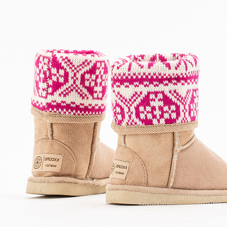 Béžové snehule pre deti Snowiis - Obuv