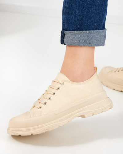 OUTLET Béžové dámske športové tenisky Ohema - Obuv