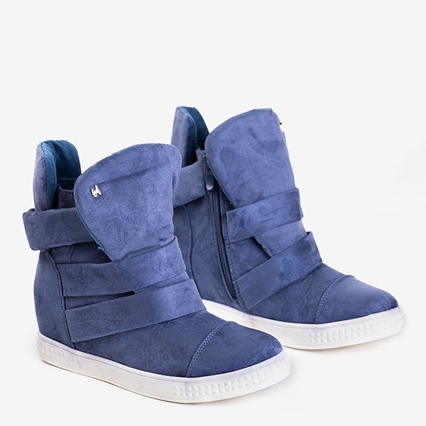 Tmavomodré tenisky na vnútornom klinovom podpätku Brisbane - Obuv