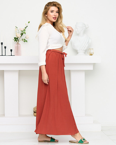 Dámska „koralová skladaná midi sukňa s gombíkmi - obuv