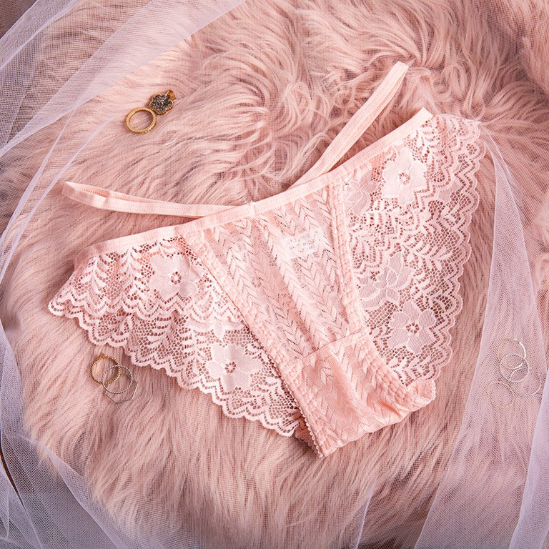 Dámske svetloružové čipkované nohavičky - Spodná bielizeň