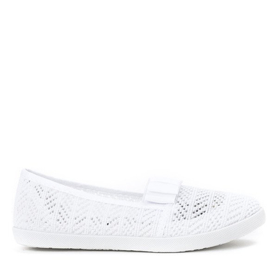 Biele dievčenské slip on tenisky - topánky