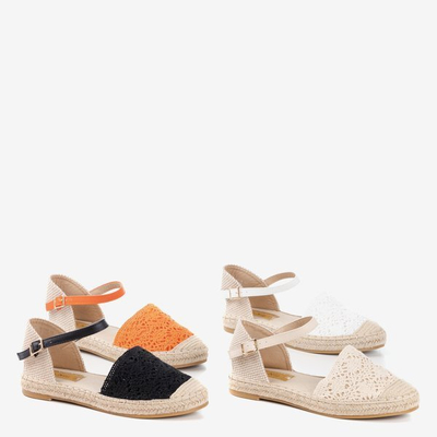 Oranžové sandále espadrilky s prelamovaným zvrškom Ázia - Obuv
