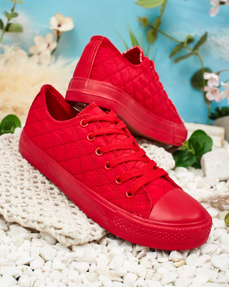 Ženski športni copati Stella rdeči tkaninski športni za poletje