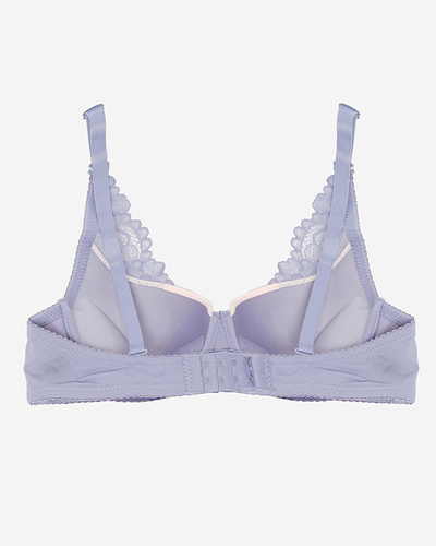 Dámska ružová podprsenka s fialovou čipkou - Spodná bielizeň