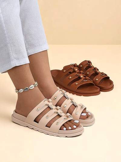 Royalfashion Ženski natikači s ploskim podplatom Aurelia Roma