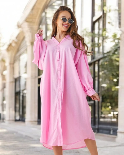 Royalfashion Bavlnená dlhá dámska košeľa a'la šaty