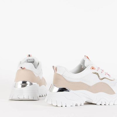 Béžové dámske športové tenisky s farebnými vsadkami Ferisa - Obuv