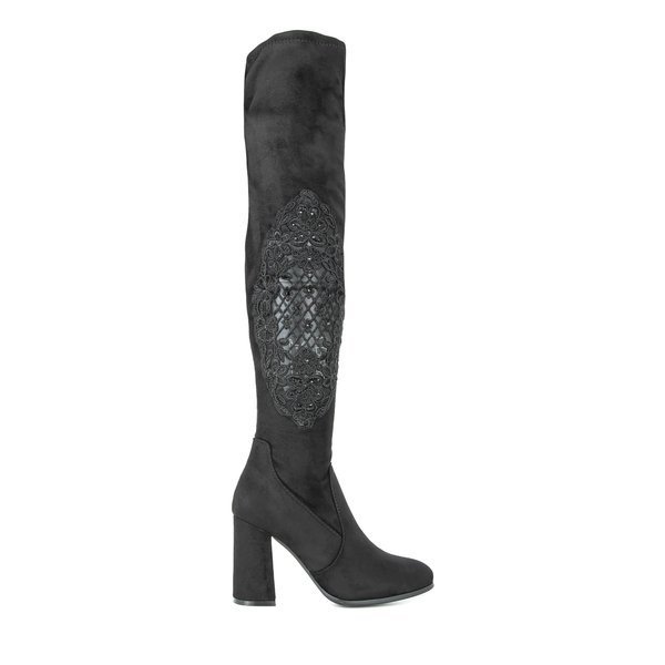 Čierne čižmy na vysokom stĺpiku Marletto - Obuv