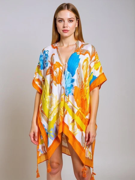 Poletni pareo Royalfashion AURELIA - večbarvna obleka do kolen