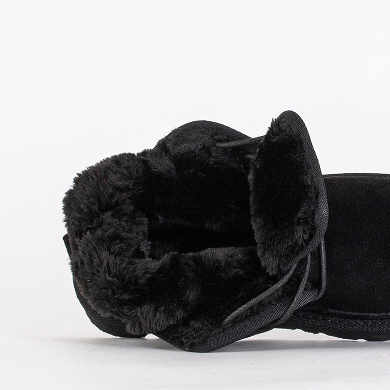 Otroški gležnjarji Luna Črni Semiš Udobni za Zimo