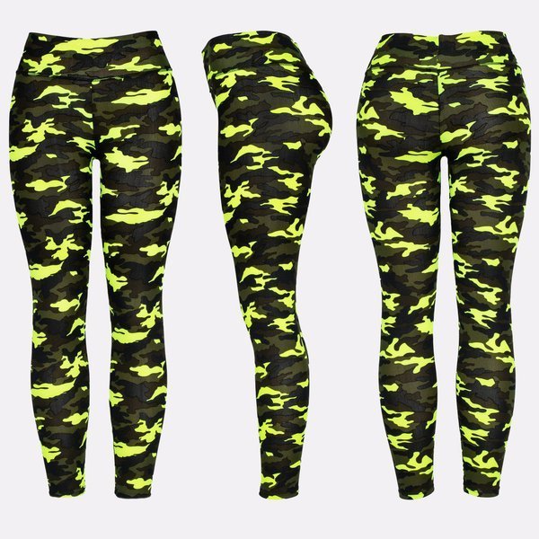 Sportovní legíny v neonově zelené kameni - Kalhoty 1