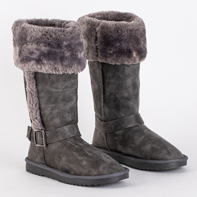 Šedé snehule do polovice lýtok Obessi - Obuv