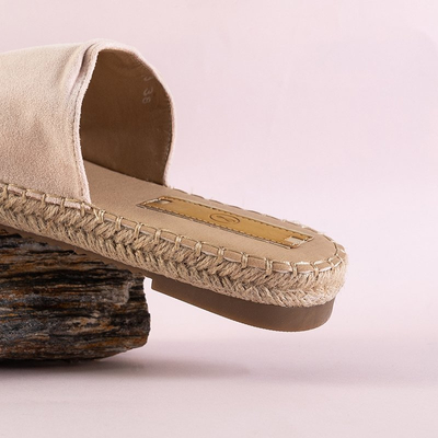 OUTLET Béžové dámske papuče Lamiya - Obuv