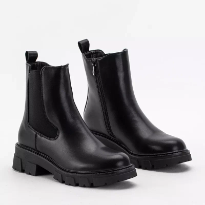 OUTLET Čierne zateplené dámske čižmy Junote - Obuv