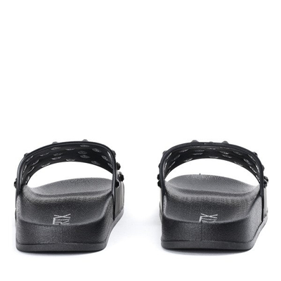 Černé žabky s krystaly Retana - Obuv 1