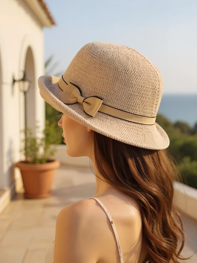 Royalfashion Dámsky klobúk ozdobený mašľou Summer Grace