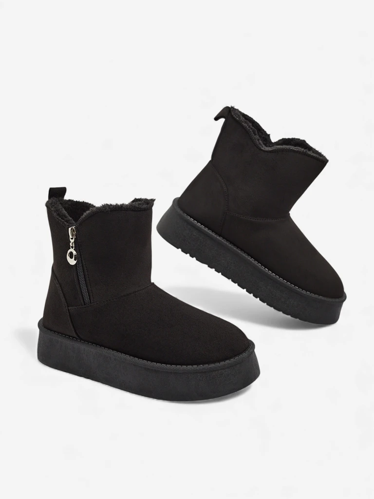 Ženski gležnjarji Aurora Črni Iz Ekološkega Usnja za Zimo