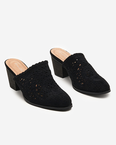 Čierne dámske topánky na vysokom podpätku Aqarion - Obuv