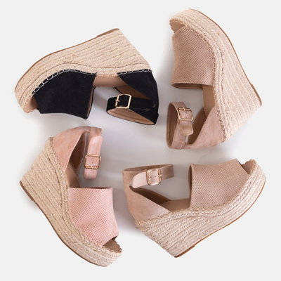 Dámske práškové klinové sandále Budwa - Obuv