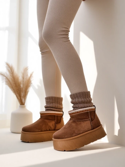 Royalfashion Dámske krátke topánky a'la snow boots Xoalla