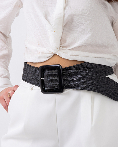 Dámsky čierny zapletaný opasok - Doplnky