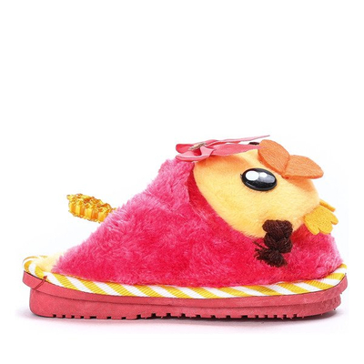 Czerwono-żólte kapcie dziecięce Pochi - Obuwie