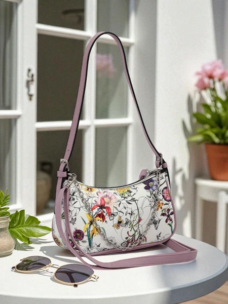 Royalfashion Malá dámska kabelka z ekologickej kože s kvetinovým vzorom Lily Bloom