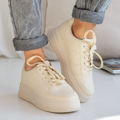 Béžové dámske tenisky na platforme Silvina - obuv