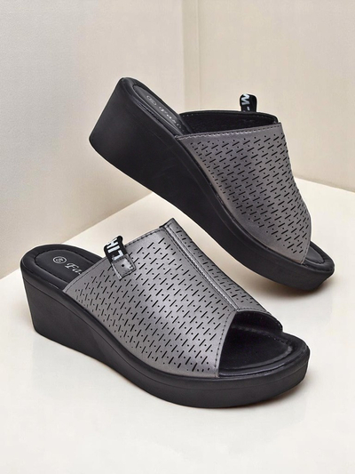 Royalfashion Ženski natikači s peto Luna Wedge