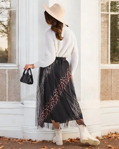 Royalfashion Vzorovaná ženská midi sukňa s tutu