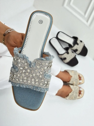 Royalfashion Dámske šľapky s kamienkami CrystalEase