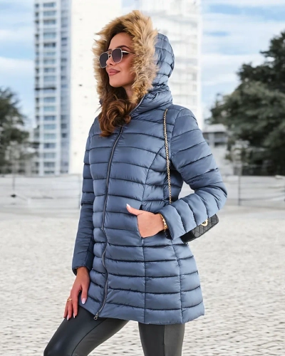 Royalfashion Žltá zimná bunda pre ženy