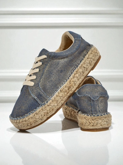 Aurelia Denim Espadrillos – ženski športni copati z ravno peto iz tkanine