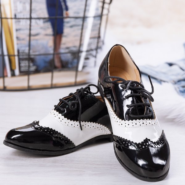 Černo bílé boty v retro stylu Chaplin - Obuv 1