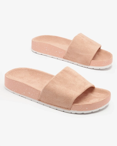 OUTLET Royalfashion Svetloružové dámske žabky z ekokože Ferixi