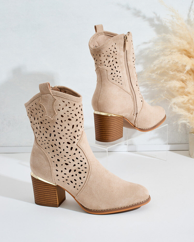 Royalfashion Dámske nízke ažurové čižmy Mozie