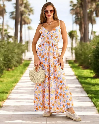 Royalfashion Dámske bavlnené midi šaty