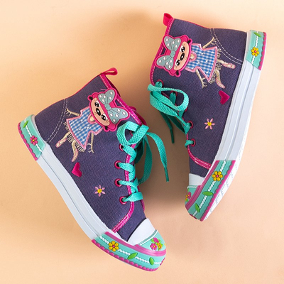 Fialové detské tenisky s dekoráciami Nizana - Obuv