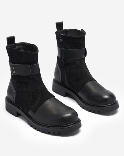 Čierne dámske čižmy bez podpätku s plochým podpätkom Wetefa - Obuv