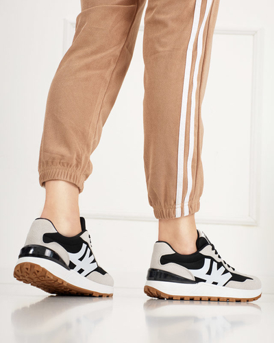 Dámske čierne tenisky so sivými vsadkami Narisa - Obuv