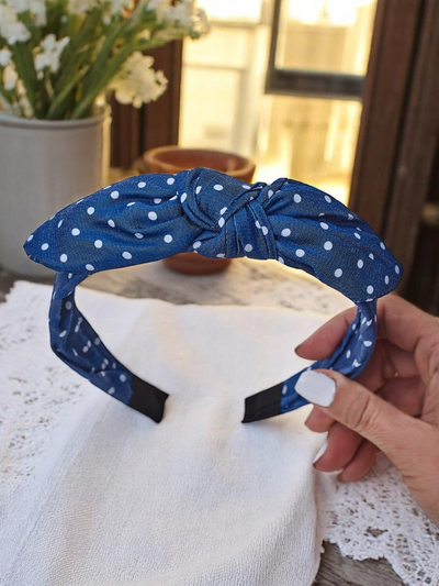 Royalfashion Bodkovaná čelenka s mašľou Lilka