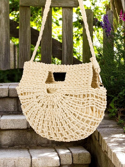 Royalfashion Malá dámska slamená kabelka Mini Moon Straw