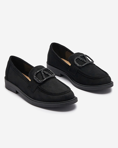 Čierne dámske mokasíny s ornamentom Fogras- Obuv