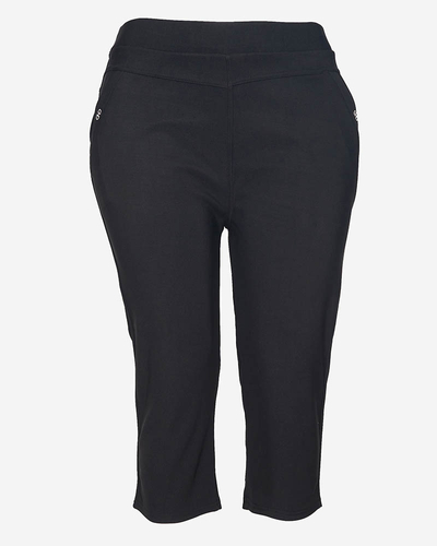 Dámske 3/4 šortky čiernej farby PLUS SIZE - Oblečenie